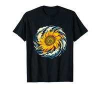 Ocean Storm Wave Spiral Sunflower Mandala T-Shirt