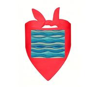 Ocean Stripe Pattern Dog Bandana Cute Soft Triangle Bibs Washable Kerchief Adjustable Dog Scarf Puppy Neckerchief Stylish Handkerchief Pet Bandana Pet Scarfs for Small Dogs Cat Pet Red-Style