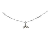 Ocean Style Fish Tail Charm Ladies Necklace Simple Mermaid Tail 925 Silver Clavicle Fishtail Clavicle Chain Birthday Gifts-Cross chain