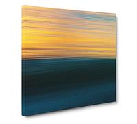 Ocean Sun Canvas Print | Gallery Wrapped 30mm Frame Wall Art | 20x20 inches | Ready to Hang | Abstract Seascape Picture | Living Room Bedroom Lounge Office
