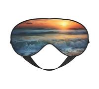 Ocean Sunrise Sleep Mask for Women & Men - Double-Sided Eye Mask with Adjustable Strap, Soft Silky Feel, Light-Blocking & Breathable for Travel, Nap, Shift Work, Yoga