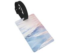 Ocean Sunset Print Luggage Tags for Suitcases, Suitcase Labels with Detachable Wristband for Holiday Accessories