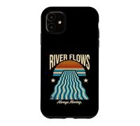 Ocean Sunset River Flows Always Moving Retro Case for iPhone 11