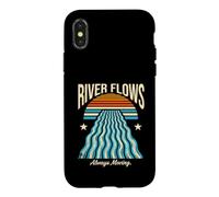 Ocean Sunset River Flows Always Moving Retro Case for iPhone X/XS