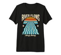 Ocean Sunset River Flows Always Moving Retro Premium T-Shirt