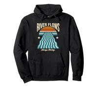 Ocean Sunset River Flows Always Moving Retro Pullover Hoodie