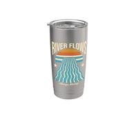 Ocean Sunset River Flows Always Moving Retro Stainless Steel Insulated Tumbler