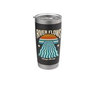Ocean Sunset River Flows Always Moving Retro Stainless Steel Insulated Tumbler