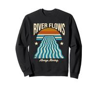 Ocean Sunset River Flows Always Moving Retro Sweatshirt