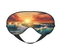 Ocean Sunset Scenery Print Sleep Eye Mask Outdoor Indoor Travel Camping Meditation Yoga Shift Work Breathable
