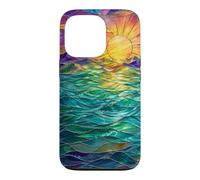 Ocean Sunset Stained Glass Tropical Beach Nautical Summer Case for iPhone 13 Pro