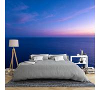 Ocean Sunset Wallpaper for Bedroom 200 × 140 cm Deep Blue Sea Wall Mural 3D Panoramic Ocean View Photo Wallpaper Non Woven Wall Covering for Living Room Modern Coastal Home Decor Deep Blue Sea 200