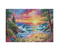 Ocean Sunset Wave 300 Piece Jigsaw Puzzle for Adults Jigsaw After School Activity for Teens Stress Buster Whimsical Gift Idea Stylish Home Decor 300 PCS