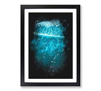 Ocean Surf Paint Splash Framed Print | A2 Black Framed Wall Art | Ready to Hang | Modern Nautical Picture | Living Room Bedroom Lounge Office