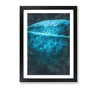 Ocean Surf Painting Modern Framed Print | A4 Black Framed Wall Art | Ready to Hang | Modern Nautical Picture | Living Room Bedroom Lounge Office