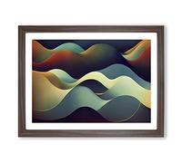Ocean Surrealism Abstract Framed Print | A4 Walnut Framed Wall Art | Ready to Hang | Surrealist Nautical Picture | Living Room Bedroom Lounge Office