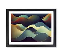 Ocean Surrealism Abstract H1022 Framed Print for Living Room Bedroom Home Office Décor, Wall Art Picture Ready to Hang, Black A4 Frame (34 x 25 cm)