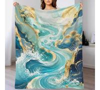 Ocean swirl 3D print microfiber throw blanket soft fleece sofa decor | 80×90inchplush microfiber touch lightweight warmth sofa bed accent modern home style