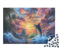 Ocean Swordfish Scene_4 Puzzles 1000 Piece Puzzle Challenge Toy Adults And Children Puzzle Game Educational Game Home Decoration Gift 38x26cm/1000pcs