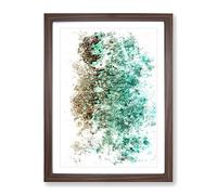 Ocean & The Beach In The Maldives Watercolour Modern Framed Print | A4 Walnut Framed Wall Art | Ready to Hang | Modern Beach Picture | Living Room Bedroom Lounge Office