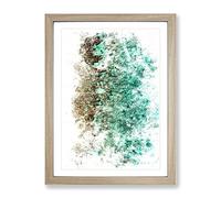 Ocean & The Beach In The Maldives Watercolour Modern Framed Wall Art Print, Ready to Hang Picture for Living Room Bedroom Home Office Décor, Oak A4 (34 x 25 cm)