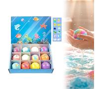 Ocean Theme Bath Bombs with Surprise Inside 12/24 Pack, Colorful Fizzy Bath Bomb Gift Set with Hidden Toys, Fun Bubble Bath Balls, Birthday Party Gifts(12 pcs)