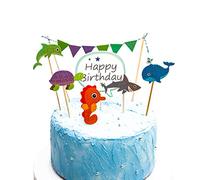 Ocean Theme Cake Toppers, Baby Shark 1st Birthday Decorations