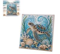 Ocean Theme Pearl Art DIY Kit, Blue Ringed Octopus 3D Diamond Painting Crafts for Adults, Diamond Pearl Painting Kit Wall Art, DIY Pearl Mosaic Craft Set for Beginner, Coastal Home Decor ，Blue-D