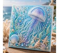 Ocean Theme Pearl Art DIY Kit,Ocean 3D Diamond Painting Craft for Adults,Blue Ringed Octopus,Pearl Diamond Art Kits Adults,Shimmering Coastal Decor Wall Art with Pearls&Rhinestones, Beginner DIY，H