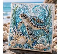 Ocean Theme Pearl Art DIY Kit, Octopus DIY Pearl Painting Kit, Ocean 3D Diamond Art for Adults & Beginners, Sparkling Coastal Wall Decor,Beginner DIY Gift，Sea Turtle