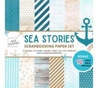 Ocean Theme Scrapbook Paper: 24+ Double-Sided Sheets for Scrapbooking 8,5 x 8,5 | 12 Bonus Card Backgrounds | Sea Pattern | Turquoise and Brown