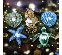 Ocean Theme String Lights Indoor Nautical Décor-USB or Battery Operated 10ft 30 LED Sea Horse Starfish Shell Décor- Twinkle Fairy Lights for Bedroom Patio Beach Wreath Christmas Decoration