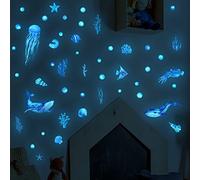 Ocean Theme Wall Sticker Ocean World Glow in The Dark Decal Vinyl Mural Car Glass Window Wall Door Home Room Decor