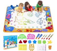 Ocean Theme Water Doodle Mat with 6 Magic Pen Painting,Mess Free Painting Game,Sensory Educational Toy for 2 3 4 5 6+Years Old Boys and Girls,Kids Birthday Easter Christmas Gifts,Kid Toy
