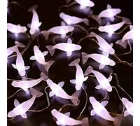 Ocean Theme White Beluga Whale Fairy String Lights, Nautical Décor Cute Dolphin Decorative Lights Sea Canaries USB Operated 30 LEDs 10ft for Bedroom Classroom Tent Christmas Tree Ornaments