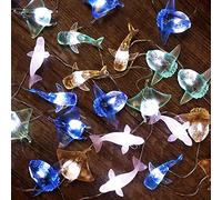 Ocean Themed Marine Life Fairy String Lights, Nautical Décor Beluga Manta Ray Sunfish Whale Shark Cute Decorative Lights USB Operated 30 LEDs 10ft for Bedroom Christmas Tree Ornaments Holiday Party