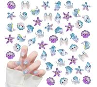 Ocean Themed Nail Charms,100Pcs Conch Seashell Starfish Summer Beach Resin Nail Gems,3D Nail Rhinestones and Charms for Women Girls Nail Supplies Manicure Decoration (Multicolor 100PCS)