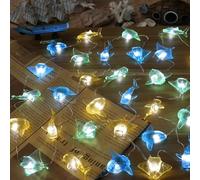 Ocean Themed Sea Life Fairy Decorative String Lights of Marine Life Cute Lights Whale Shark Sunfish Manta Ray 10ft 30 LEDs USB Operated with Remote Control for Bedroom Beach Party Decoration