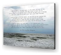 Ocean Themed Wall-Art Sea Fever John Masefield Poem Quote Giclee Print on Canvas for Beach House Living Room Decor(Unframed,12x18inch(30x45cm))