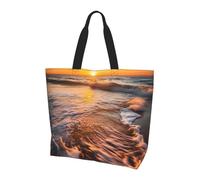 Ocean Tide Shoulder Bag,Large Capacity Reusable Grocery Shopping Bag,Women'S Ultra-Light Handbag Tote Travel