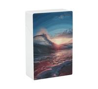 Ocean Tide Waves Cigarette Case 85mm King Size, Crushproof Plastic Cigarette Box Holder for Men Women Cigar Protective Cover Waterproof Cigarettes Holder 20 Capacity