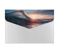 Ocean Tide Waves File Folder, Plastic Accordion File Folders with 6 Pockets, Expanding File Organizer with Snap Closure, Portable Document Paper Organizer, Office Supplies Filing Folders