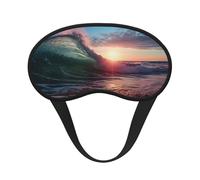Ocean Tide Waves Sleep Mask for Side Sleeper Soft Breathable Sleeping Eye Mask Blackout Silk Eye Sleep Shade Cover with Elastic Strap Night Blindfold for Women Men Travel Nap