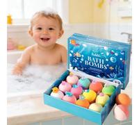 Ocean Toy Bath Salt Ball Sleeve Box Bath Bombs, Upgrade Easter Gifts Bubble Easter Baskets Stuffers Easter Egg Fillers, 2026 New 12-Pack Bath Bombs with Surprise Spring Inside