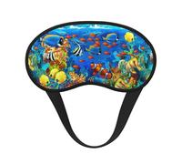 Ocean Tropical Fish Coral Undersea World Print Unisex Blackout Sleep Mask Comfortable Eye Mask for Travel Meditation Sleep Travel