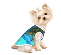 Ocean Tropical Island Small Dog Pet Clothes, Breathable Lightweight Soft Vest, Exquisite Personality Appearance.Good Warmth Retention.