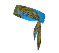 Ocean Tropical Palm Trees Print Tennis Tie Headband Hair Band Unisex Sport Head Tie for Basketball,Running,Karate