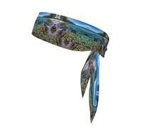 Ocean Tropical Palm Trees Print Tennis Tie Headband Hair Band Unisex Sport Head Tie for Basketball,Running,Karate