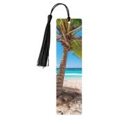 Ocean Tropical Palm Trees Print Wooden Bookmark Cute Bookmarks, Tassel Bookmarks, 5 Pieces Bookmarks