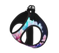 Ocean Tropical Plants Print Pet Leash Vest Soft Adjustable Step in Puppy Vest Outdoor Walking with Leash